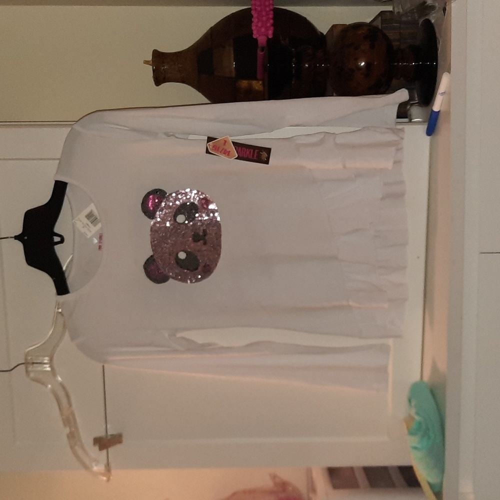 Girls adorable Sequim 🧸 TEDDY BEAR WHITE TOP 14/16